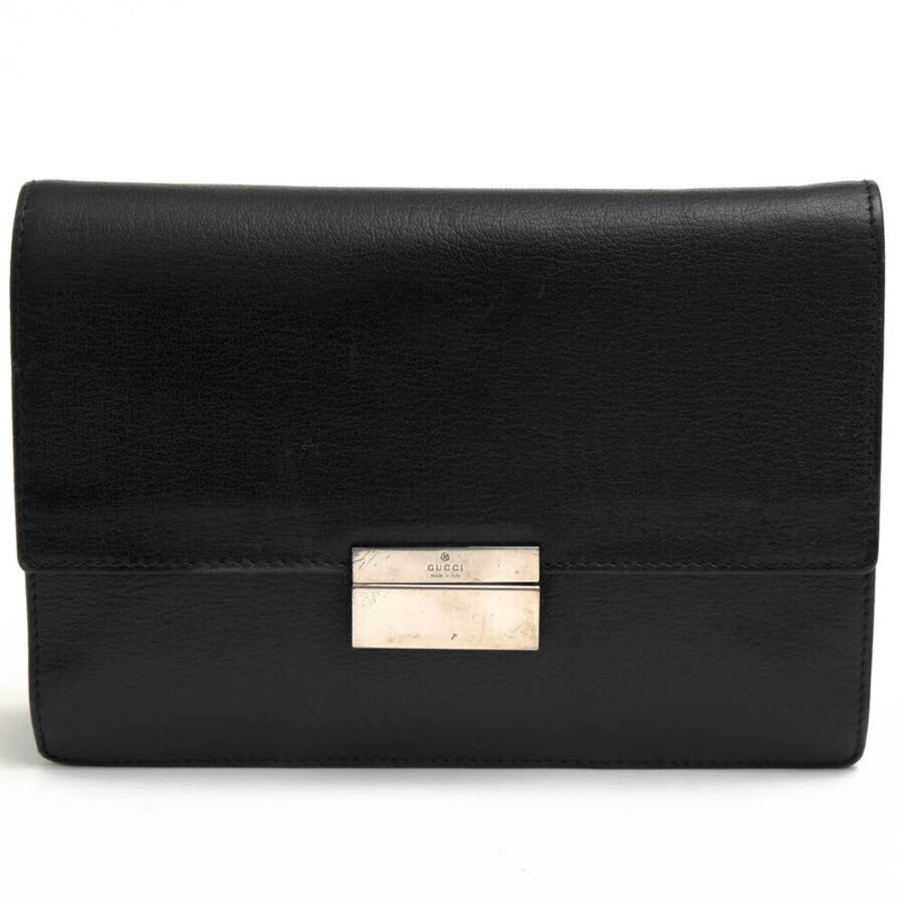 GUCCI Clutch Bag Calfskin Leather Flap - Picture 2 of 9